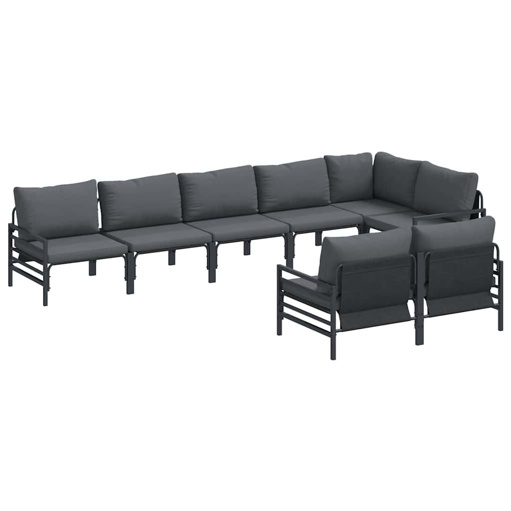Puutarhasohva Setti 8 pcs Antrasiitti Teräs