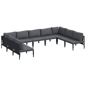 vidaXL Aia Diivanikomplekt 9 tk Must Teras