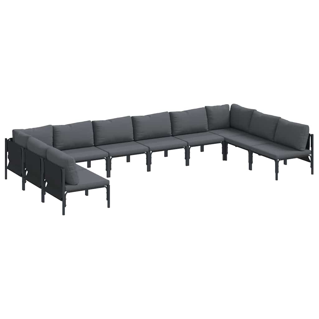 Puutarhasohva Setti 10 pcs Antrasiitti Teräs