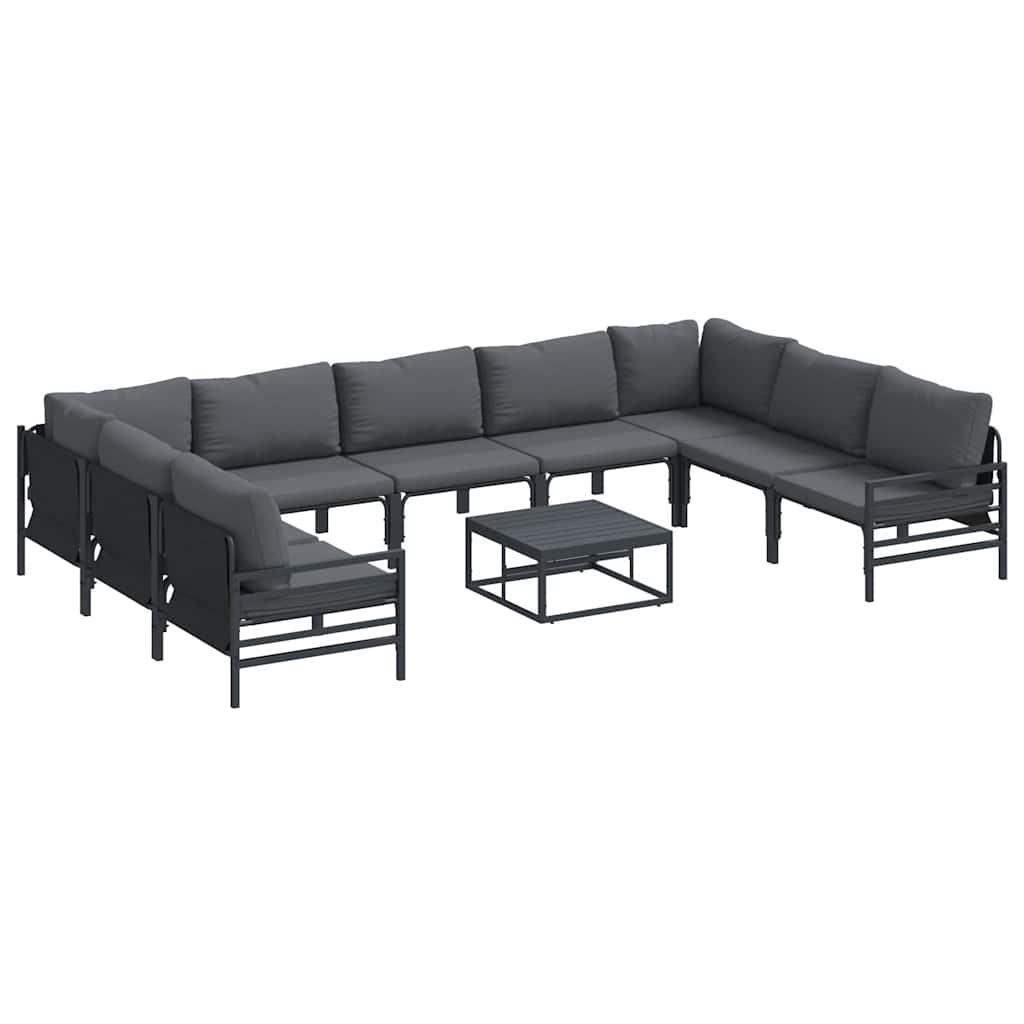 Puutarhasohva Setti 10 pcs Antrasiitti Teräs