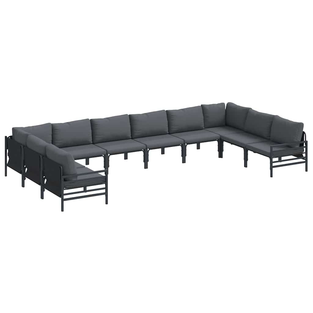 Puutarhasohva Setti 10 pcs Antrasiitti Teräs