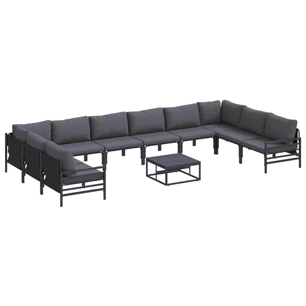 Puutarhasohva Setti 11 pcs Antrasiitti Teräs