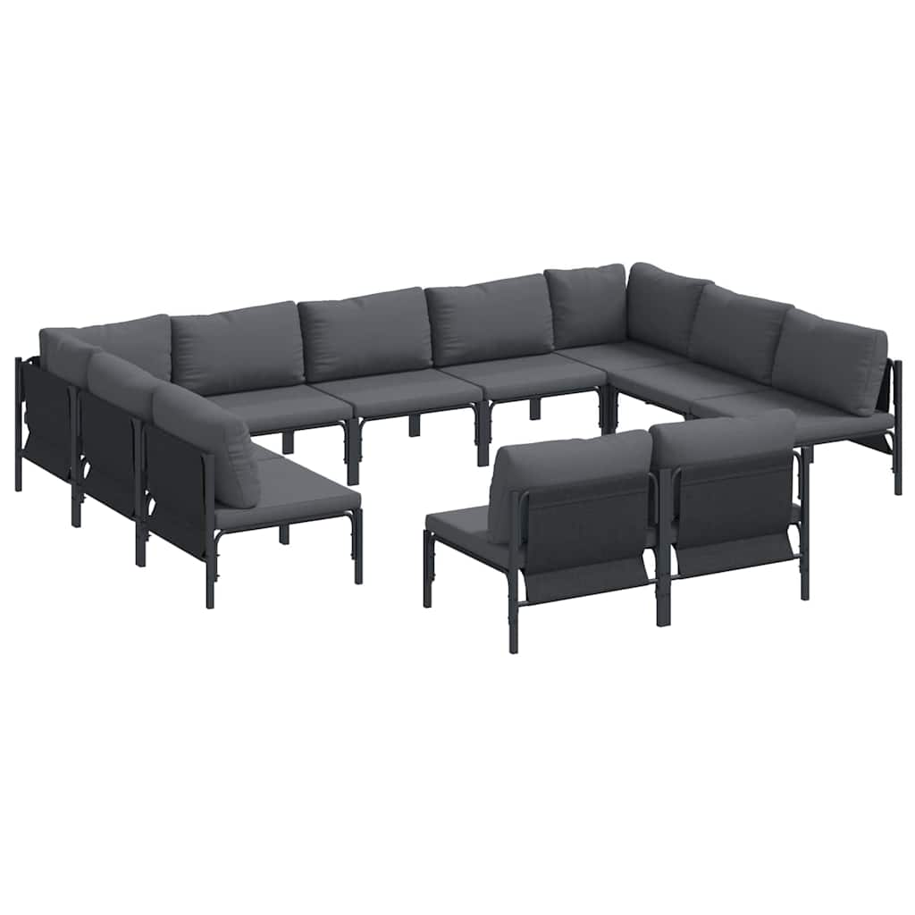 Puutarhasohva Setti 11 pcs Antrasiitti Teräs