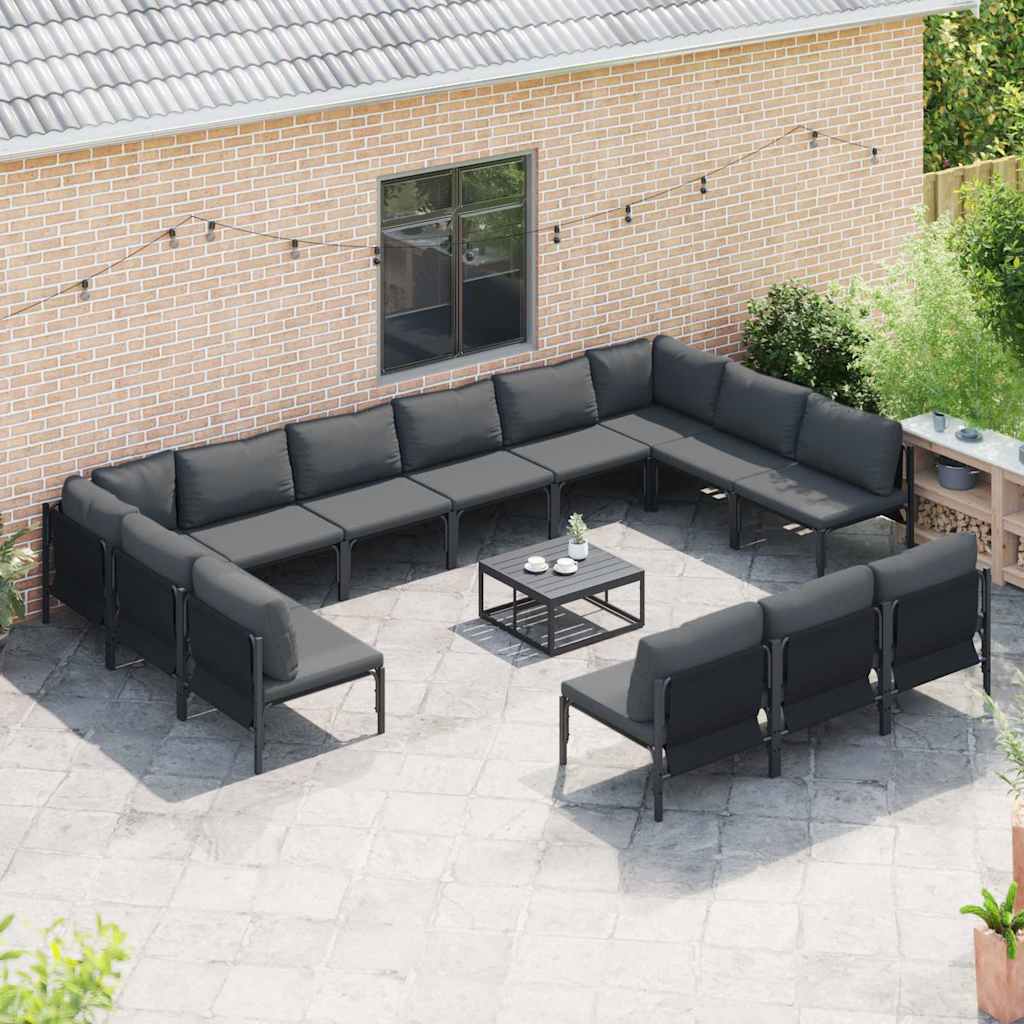 vidaXL Tuin Sofa Set 13 pcs Antraciet Staal