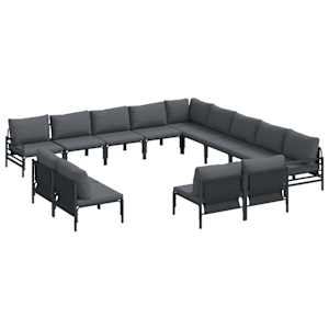 vidaXL Aia Diivanikomplekt 13 tk Must Teras