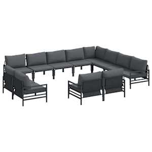 vidaXL Aia Diivanikomplekt 12 tk Must Teras