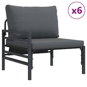 Sada zahradních pohovek s polštářem 13 pcs Černá Ocel - obrázek 3