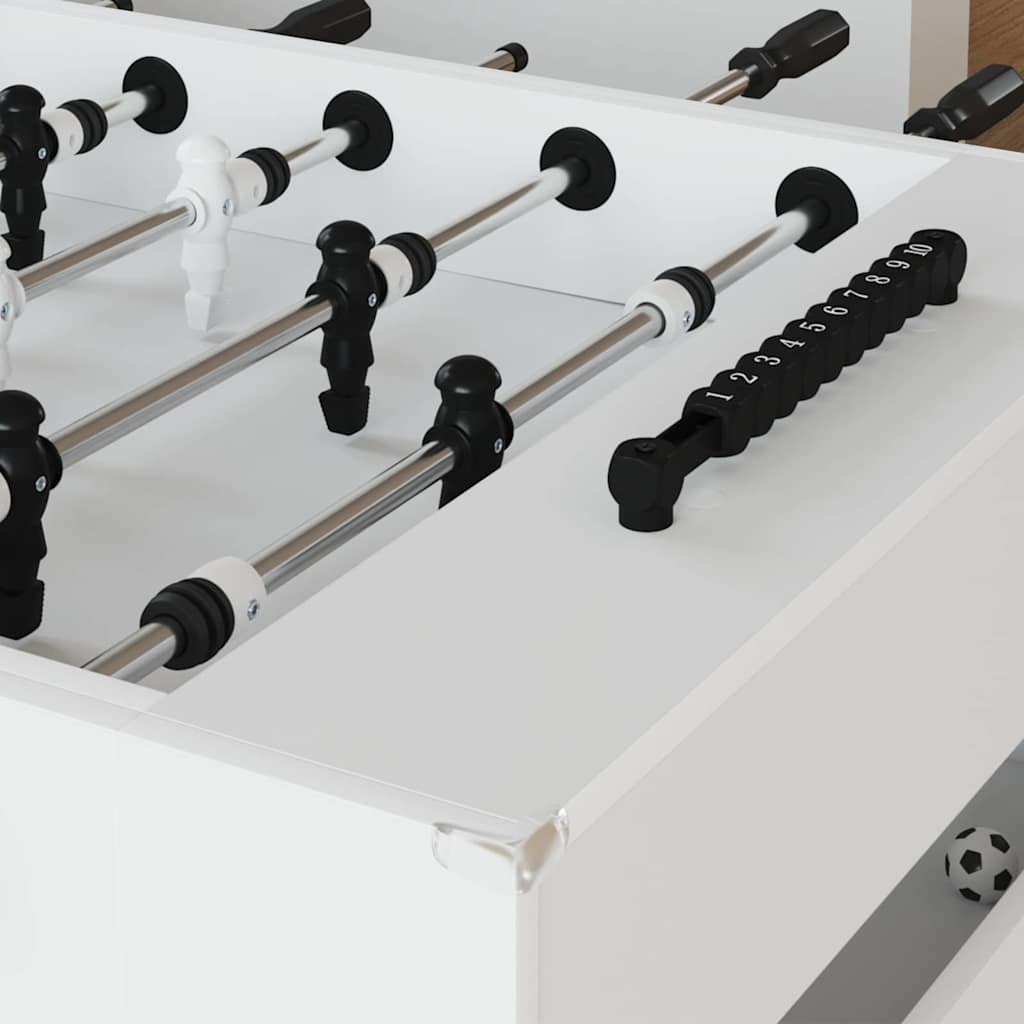vidaXL Voetbaltafel 2 pcs Wit 146,5 x 74 x 85 cm Bewerkt hout