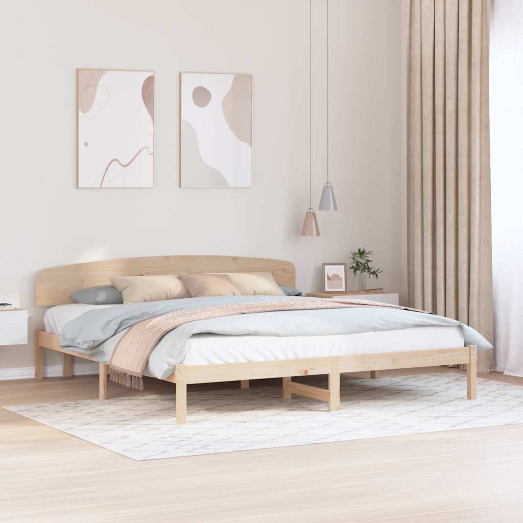 voodiraam peatoega 200x200 cm massiivne männipuit
