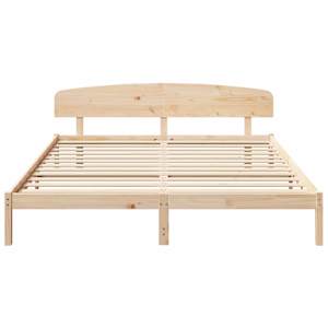 Rám postele s čelo Přírodní 200 x 200 cm Masivní borové dřevo - obrázek 5