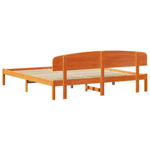 Rám postele Voskově hnědá 200 x 200 cm Masivní borové dřevo - obrázek 7