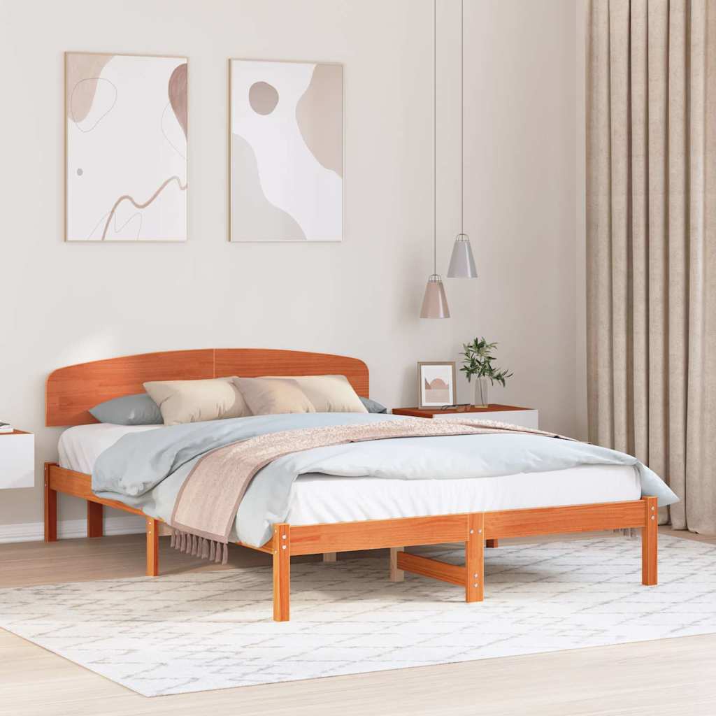 Voodiraam Peatoega Vahatatud Pruun 140x200 cm Massiivne Mänd