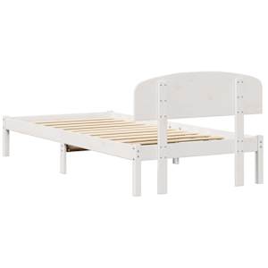 Rám postele s čelo Bílá 75 x 190 cm Masivní borové dřevo - obrázek 7