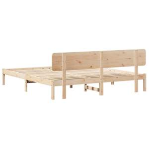 Rám postele s čelo Přírodní 180 x 200 cm Masivní borové dřevo - obrázek 7