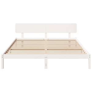 Rám postele s čelo Bílá 180 x 200 cm Masivní borové dřevo - obrázek 5