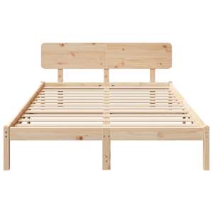Rám postele s čelo Přírodní 150 x 200 cm Masivní borové dřevo - obrázek 5
