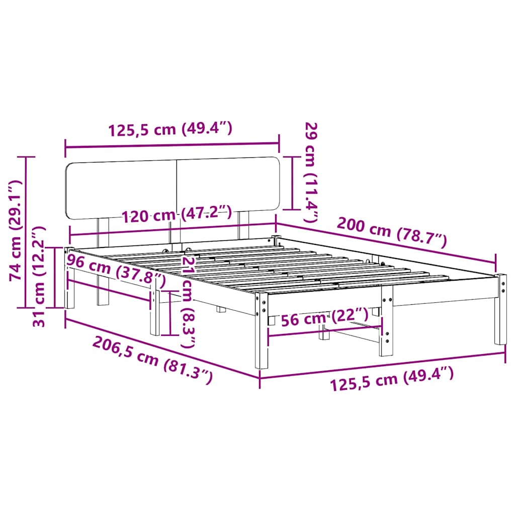 Bedframe Wasbruin 120 x 200 cm Massief grenenhout image 12