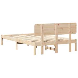 Rám postele s čelo Přírodní 140 x 190 cm Masivní borové dřevo - obrázek 7