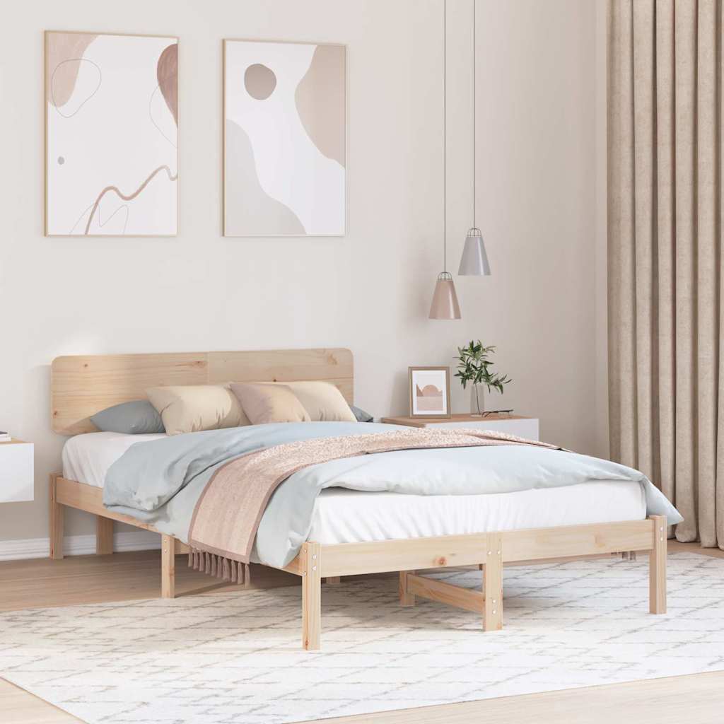 voodi raam peatoe ja mõõtudega 135x190 cm kvaliteetsest männipuidust