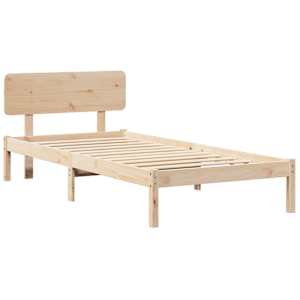 Rám postele s čelo Přírodní 90 x 200 cm Masivní borové dřevo - obrázek 4