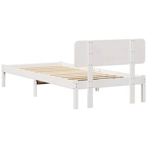 Rám postele s čelo Bílá 80 x 200 cm Masivní borové dřevo - obrázek 8