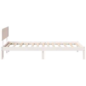 Rám postele s čelo Bílá 80 x 200 cm Masivní borové dřevo - obrázek 6
