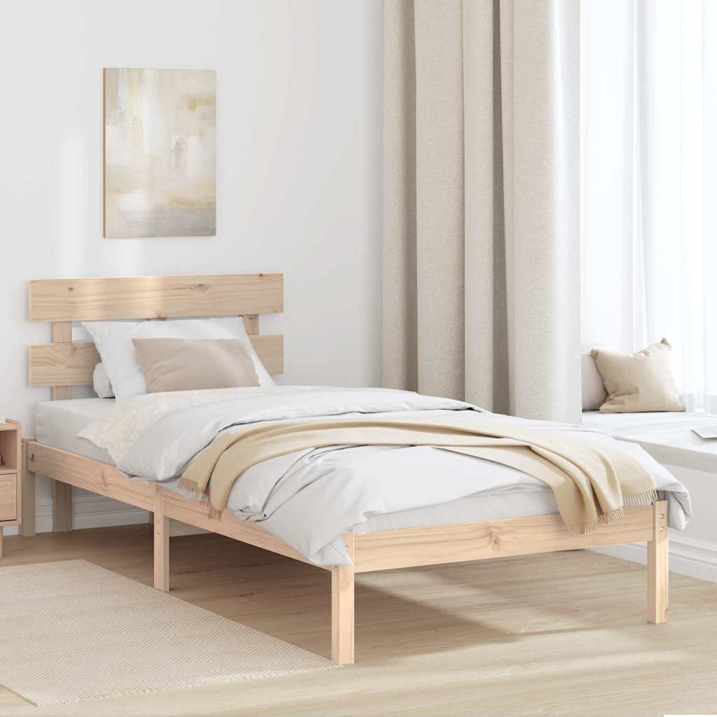 voodi raam peatsiga 90x190 cm tahke puidust männipuit