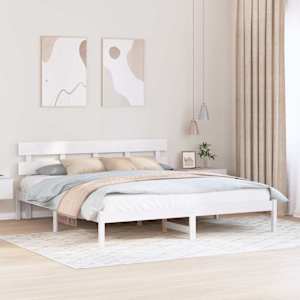 Konstrukcija postelje Bela 180 x 200 cm Trden borov les