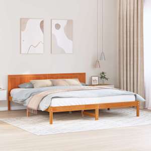 Rám postele Hnědá 200 x 200 cm Masivní borové dřevo - obrázek 1