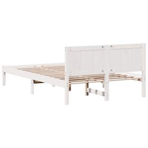 Rám postele Bílá 120 x 200 cm Masivní borové dřevo - obrázek 7