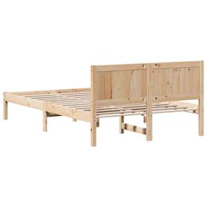 Rám postele Hnědá 140 x 190 cm Masivní borové dřevo - obrázek 7