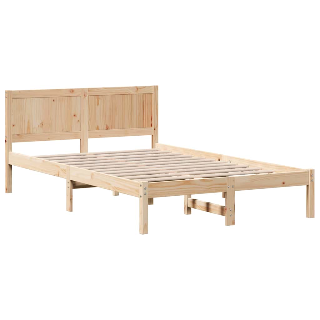  vidaXL Ágykeret Barna 135 x 190 cm Tömör fenyőfa akciós termékkép 1