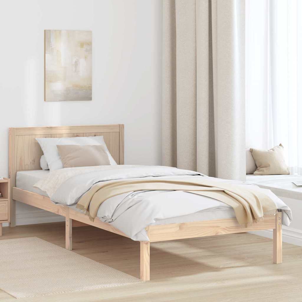 Männipuidust voodiraam Loomulik Kvaliteetne puit 80 x 200 cm