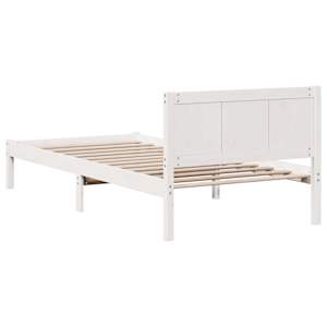 Rám postele Bílá 90 x 190 cm Masivní borové dřevo - obrázek 7