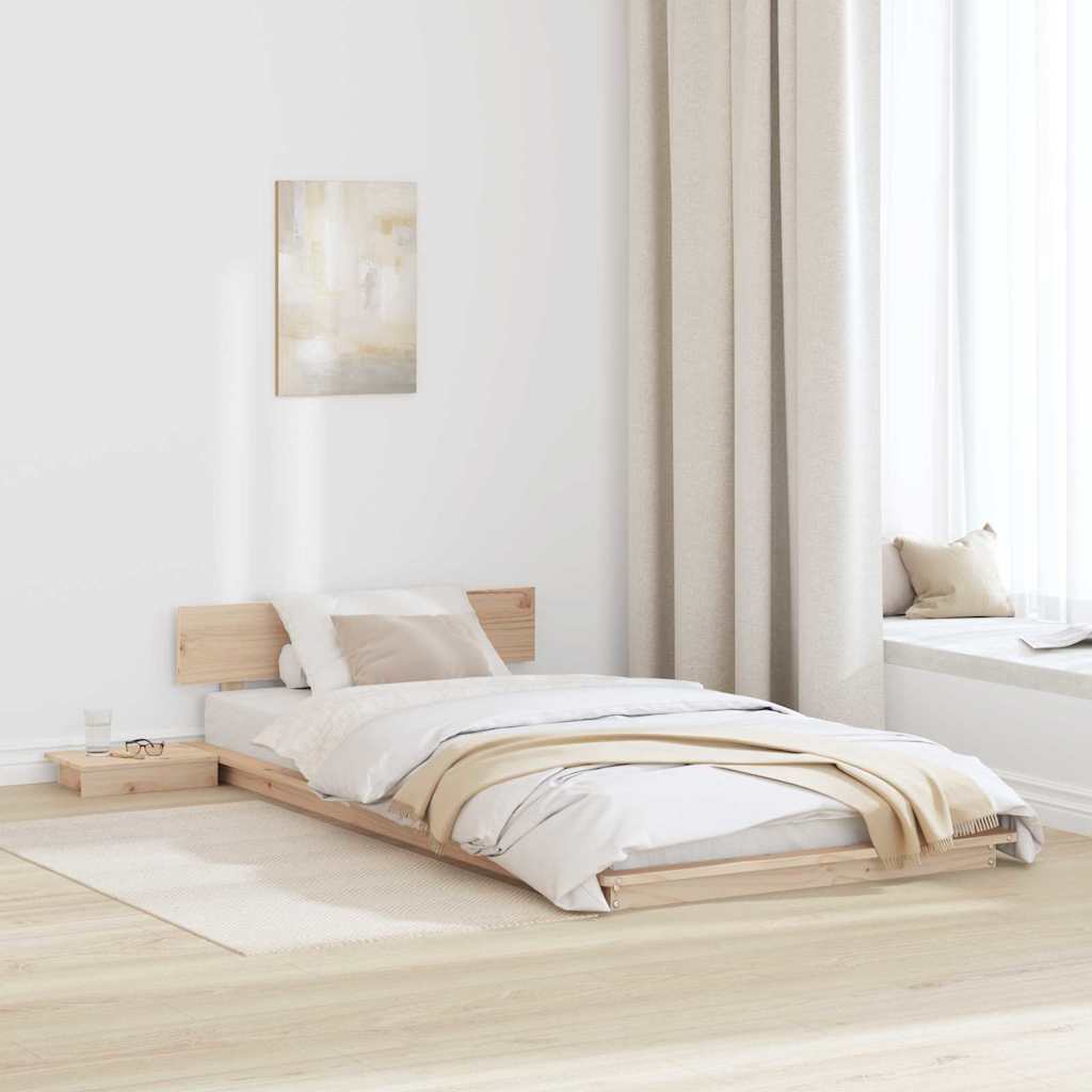 Põrandavoodi raam koos öölauaga 100x200cm Massiivne puit