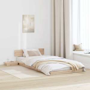 Rám postele s čelo s úložištěm Hnědá 90 x 200 cm dřevo - obrázek 1