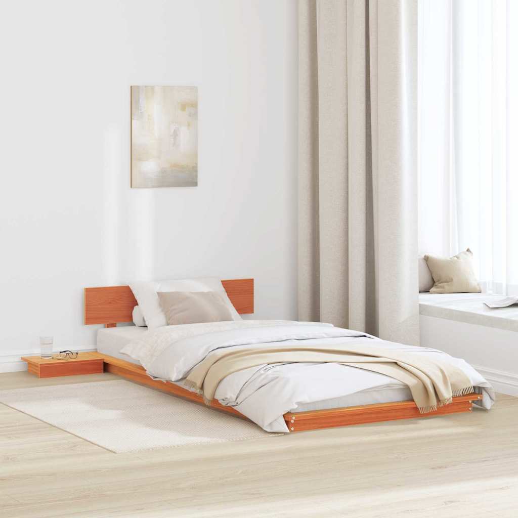 vidaXL Cadru de pat Maro 75 x 190 cm lemn