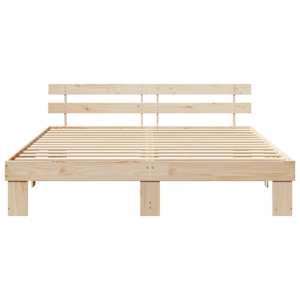 Rám postele s čelo Přírodní 200 x 200 cm Masivní borové dřevo - obrázek 5