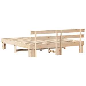 Rám postele s čelo Přírodní 180 x 200 cm Masivní borové dřevo - obrázek 7