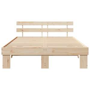 Rám postele s čelo Přírodní 150 x 200 cm Masivní borové dřevo - obrázek 5