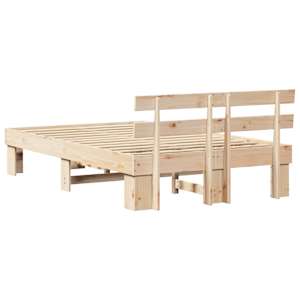 Rám postele s čelo Přírodní 120 x 190 cm Masivní borové dřevo - obrázek 7