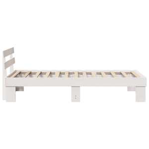 Rám postele s čelo Bílá 100 x 200 cm Masivní borové dřevo - obrázek 6