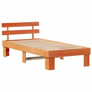 Rám postele Voskově hnědá 90 x 200 cm Masivní borové dřevo - obrázek 4