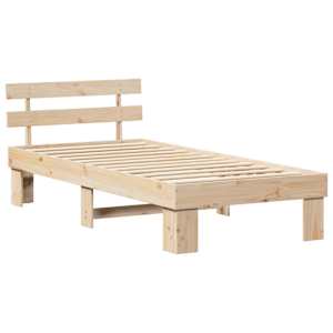 Rám postele s čelo Přírodní 80 x 200 cm Masivní borové dřevo - obrázek 4