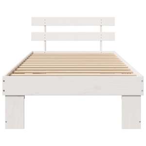 Rám postele s čelo Bílá 80 x 200 cm Masivní borové dřevo - obrázek 5