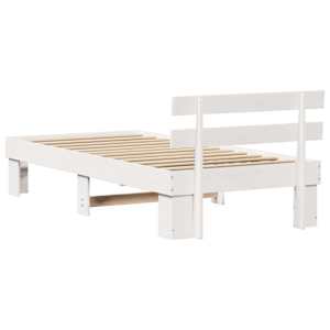 Rám postele s čelo Bílá 75 x 190 cm Masivní borové dřevo - obrázek 7