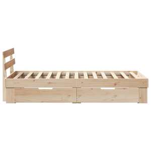 Rám postele s čelo Přírodní 100 x 200 cm Masivní borové dřevo - obrázek 9