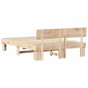 Rám postele s čelo Přírodní 160 x 200 cm Masivní borové dřevo - obrázek 7