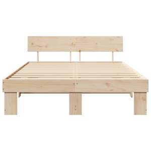 Rám postele s čelo Přírodní 140 x 200 cm Masivní borové dřevo - obrázek 5