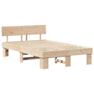 Rám postele s čelo Přírodní 140 x 190 cm Masivní borové dřevo - obrázek 4